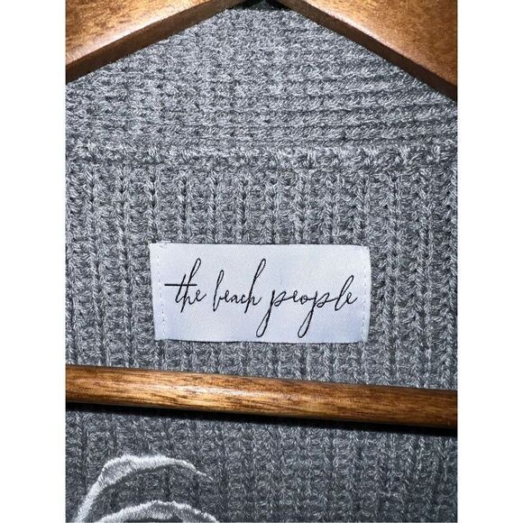The Beach People Gray Knit Open Cardigan Size M/L - Picture 2 of 10